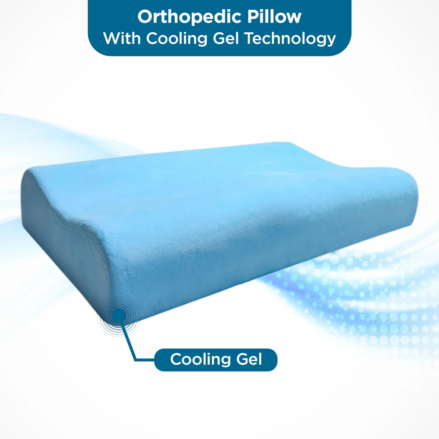 Cervical Pillow for Neck Pain | Contoured Orthopedic Memory Foam Pillow with Cooling Gel