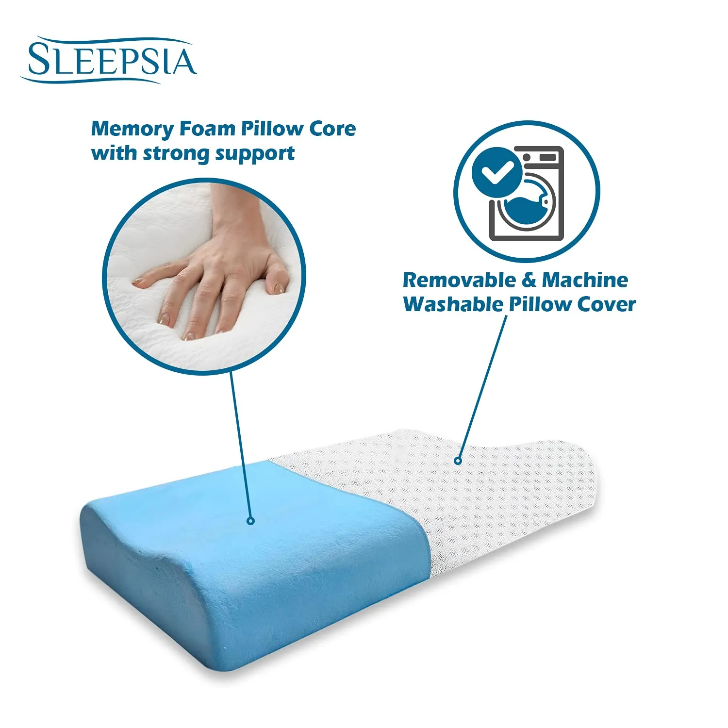 Cervical Pillow for Neck Pain | Contoured Orthopedic Memory Foam Pillow with Cooling Gel