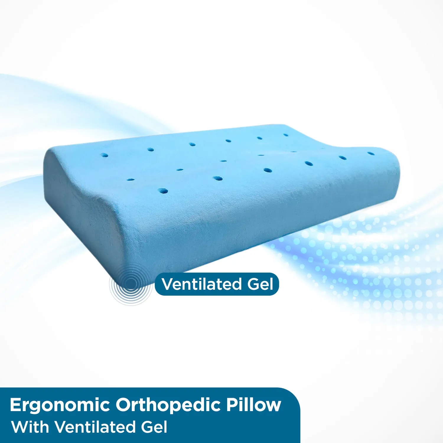 Cervical Pillow for Neck Pain | Contoured Orthopedic Memory Foam Pillow with Cooling Gel