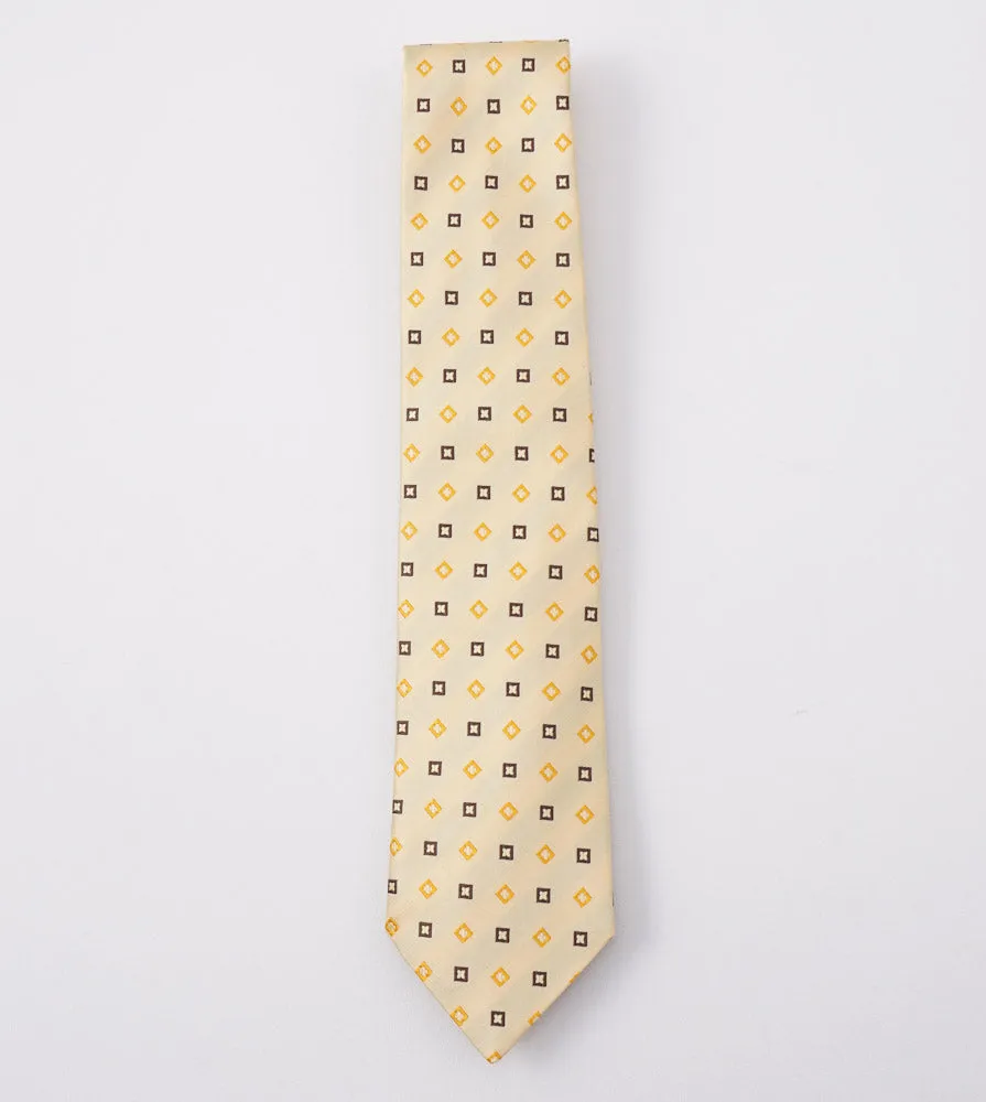 Cesare Attolini Yellow Jacquard Silk Tie