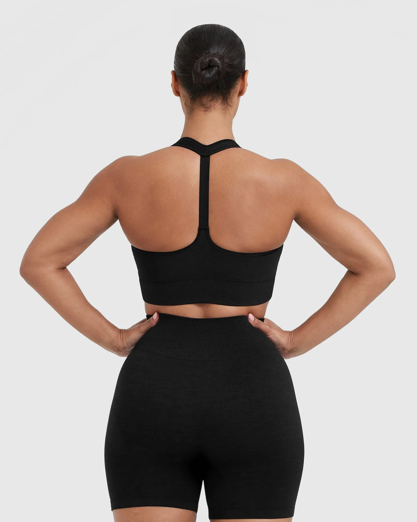 Classic Seamless 2.0 V-Neck Bralette | Black Marl