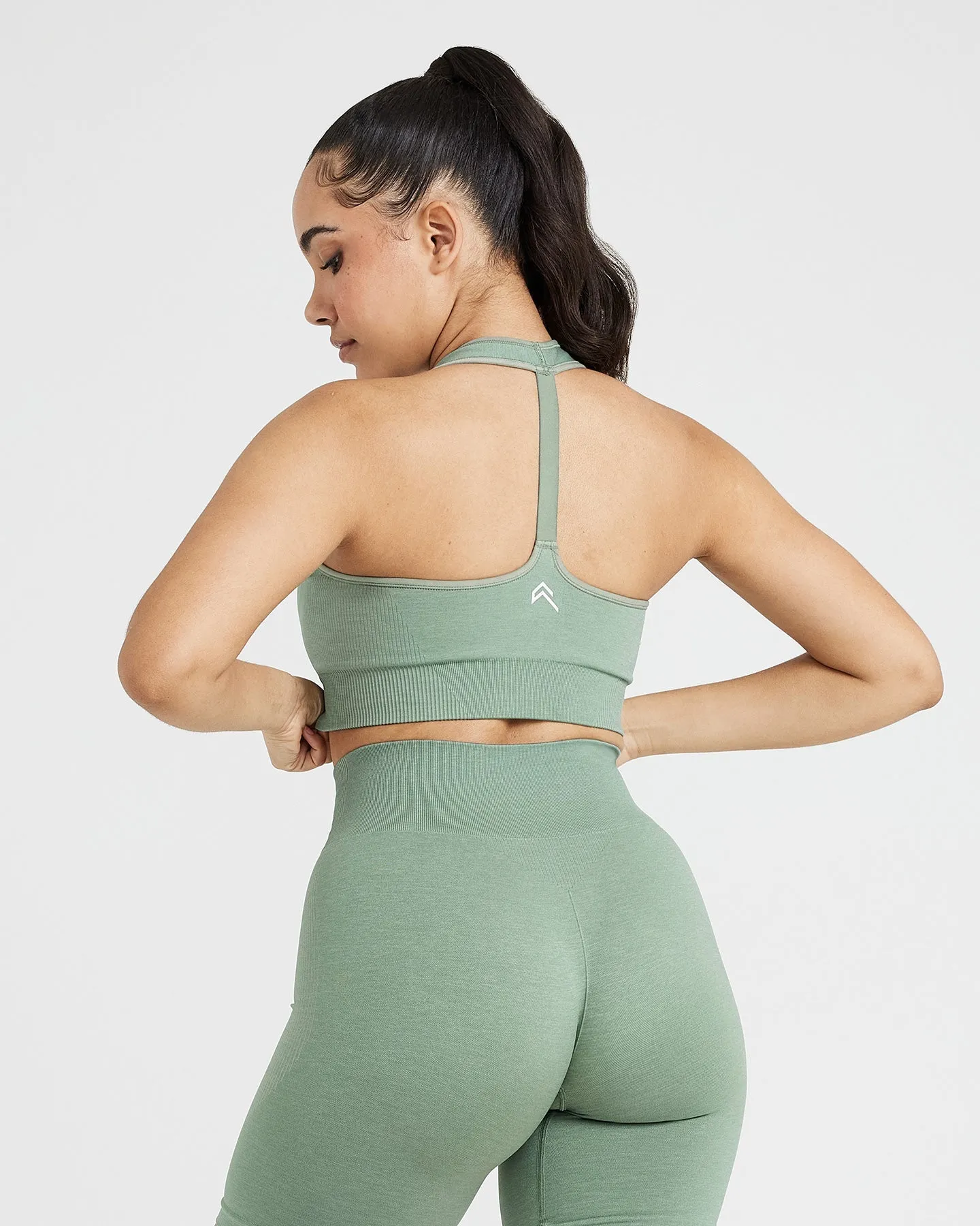 Classic Seamless 2.0 V-Neck Bralette | Sage Marl