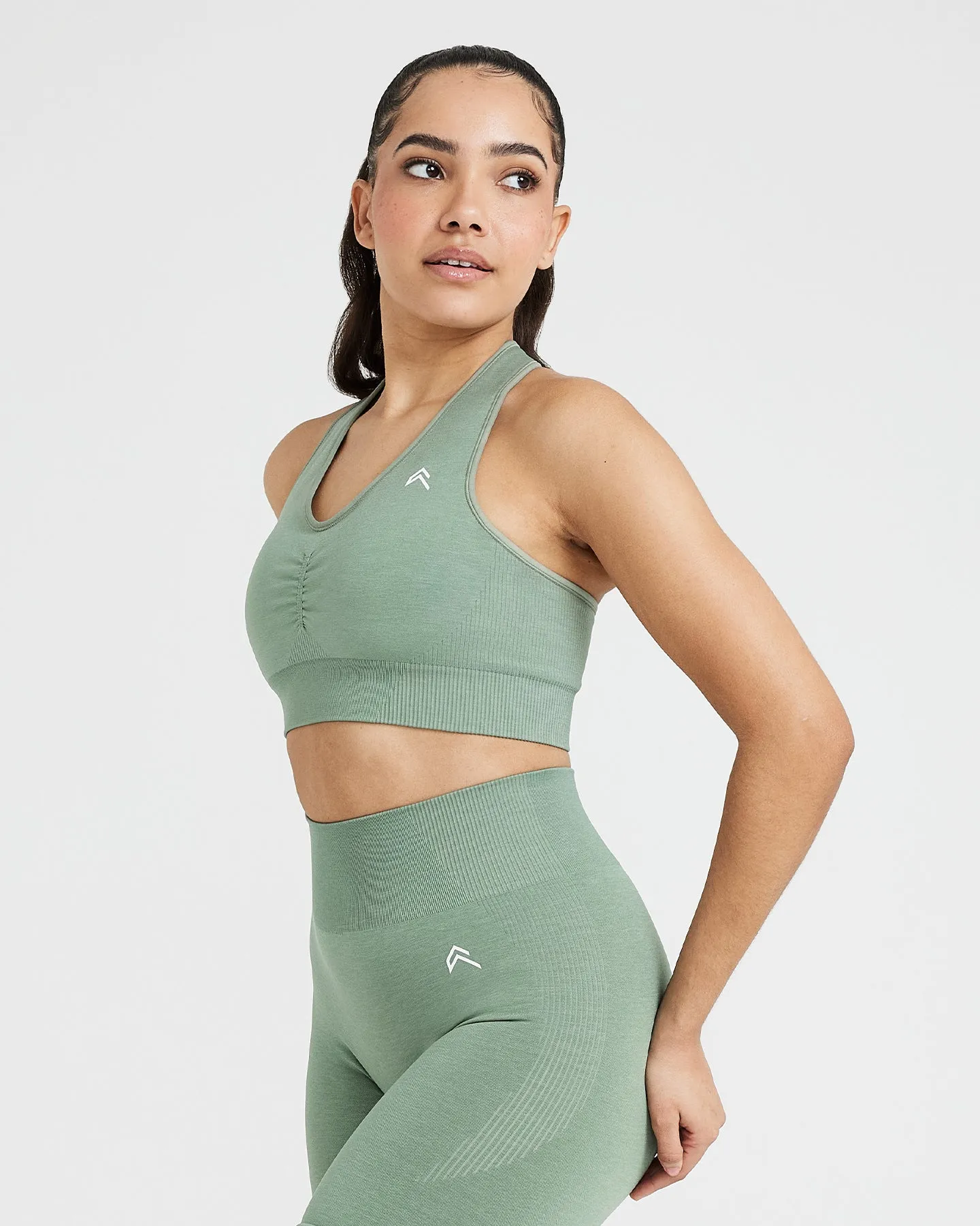 Classic Seamless 2.0 V-Neck Bralette | Sage Marl