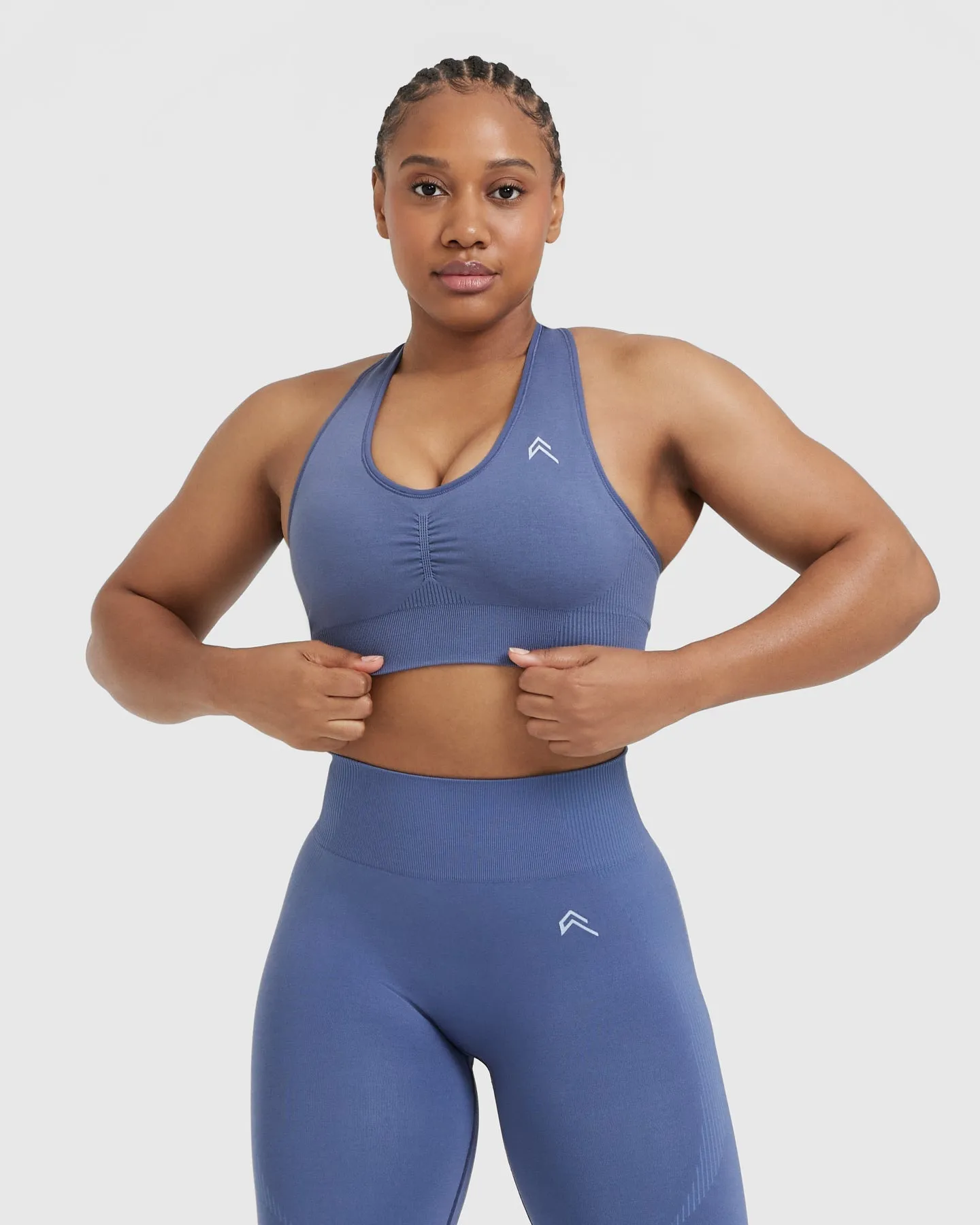 Classic Seamless 2.0 V-Neck Bralette | Slate Blue Marl