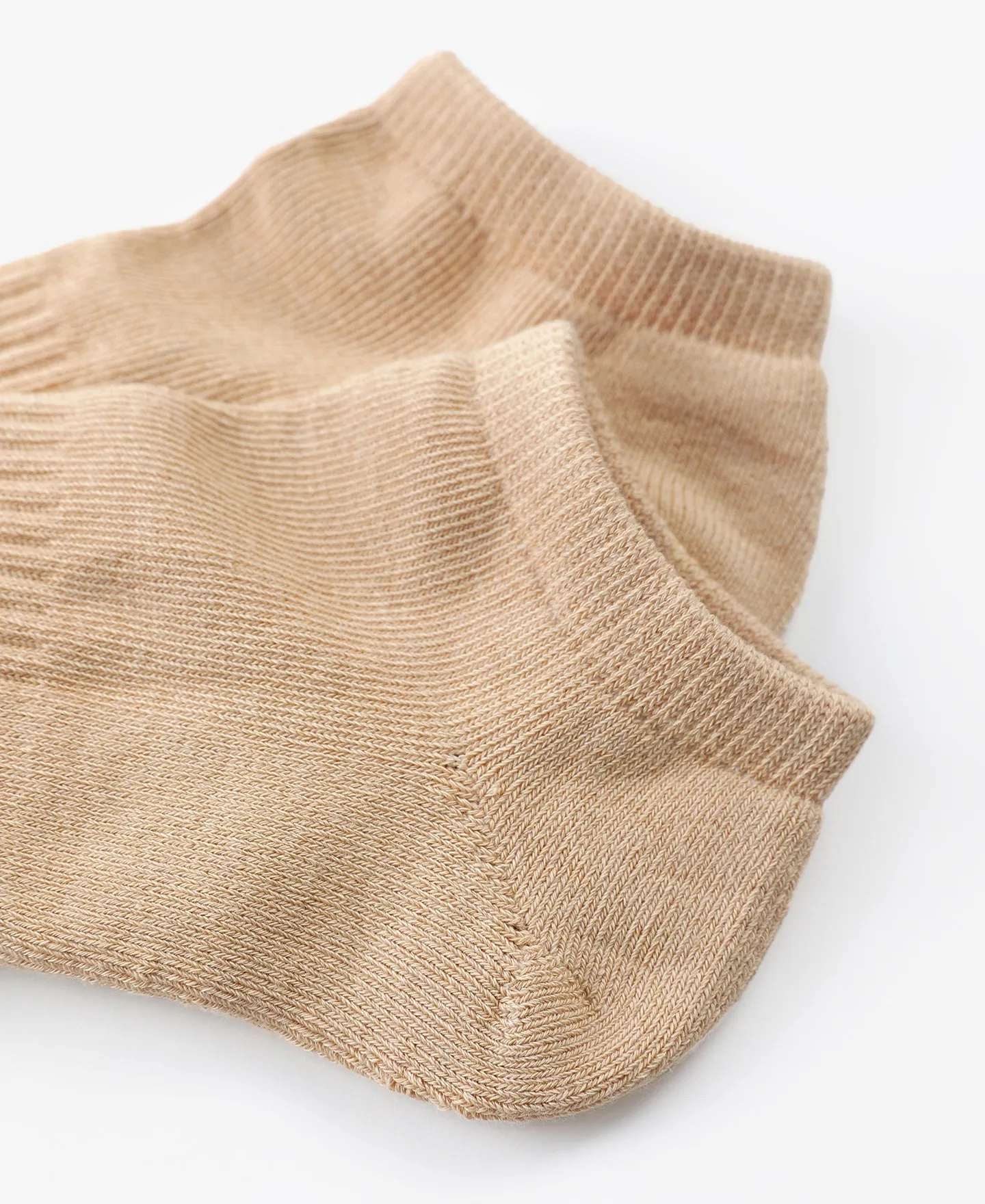 Colored Cotton Low Cut Socks - Apricot