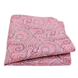 Coral Paisley Silk Pocket Square