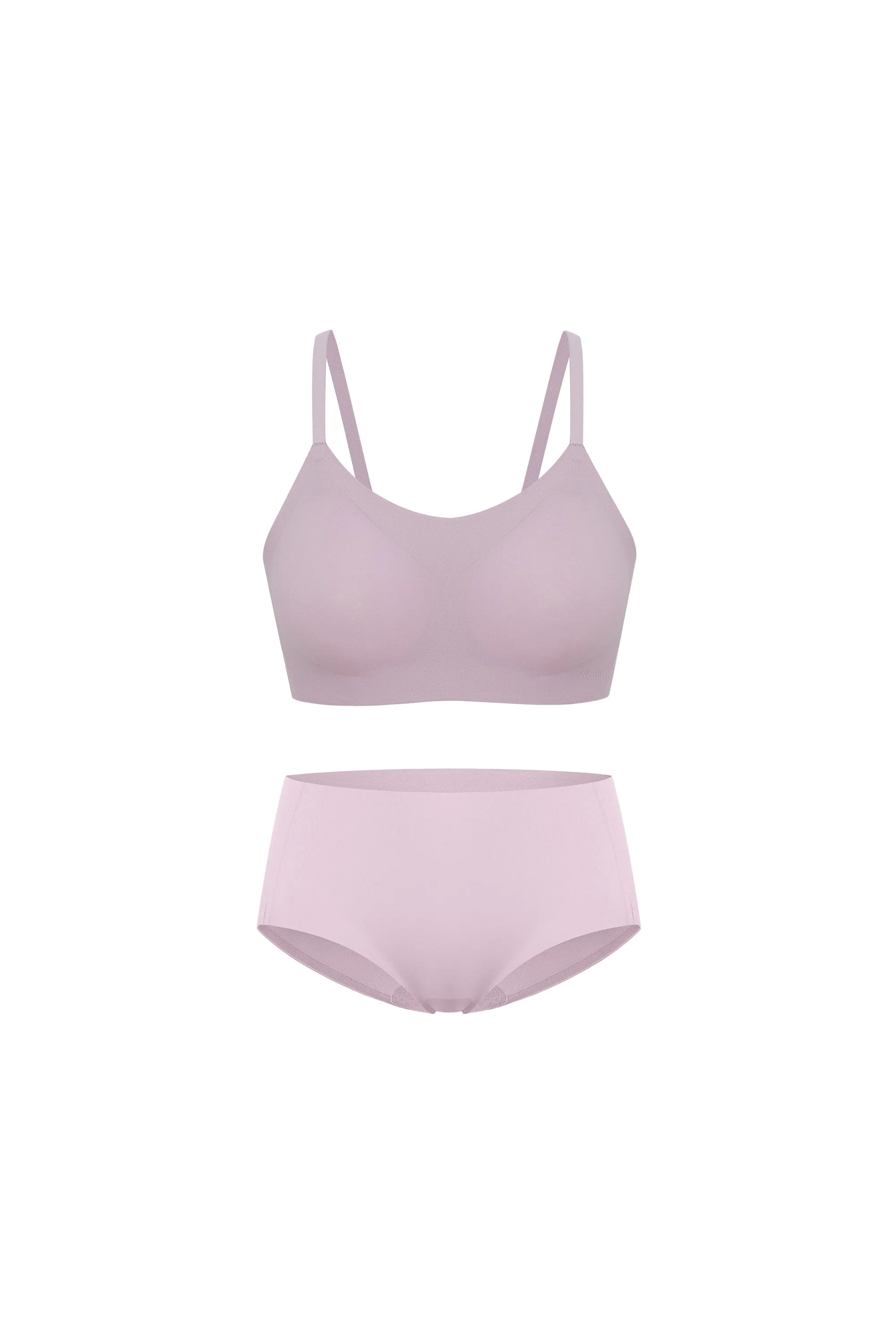 Cotton Barely Zero Spaghetti Strap Bra   Brief Set