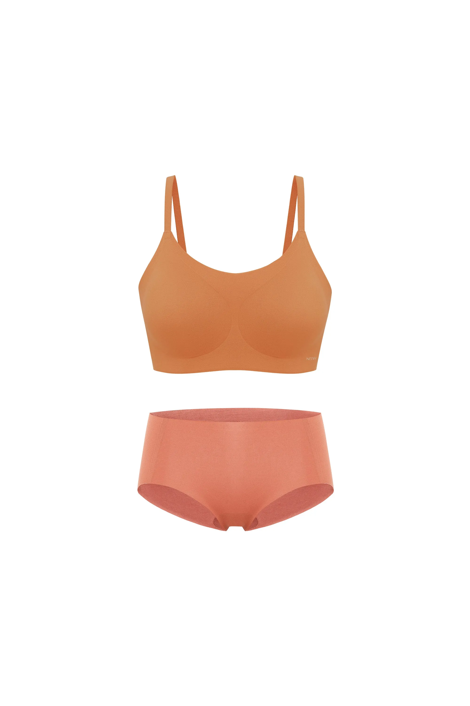 Cotton Barely Zero Spaghetti Strap Bra   Brief Set