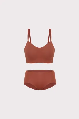 Cotton Barely Zero Spaghetti Strap Bra   Brief Set