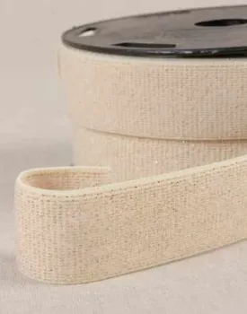 Cream & Gold Metallic Waistband Elastic 30mm