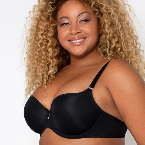 Curvy Couture Tulip Smooth T Shirt Bra Black