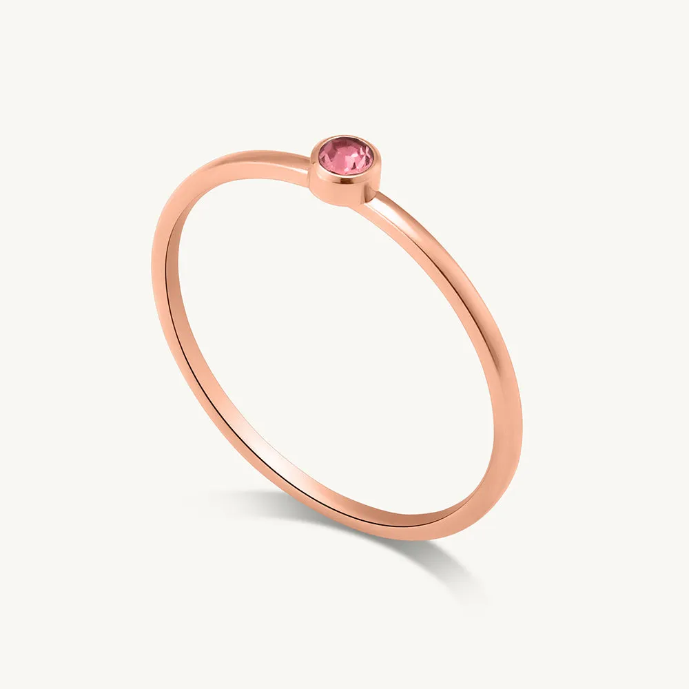 Cute Birthstone Ring | 18k Rose Gold Plated