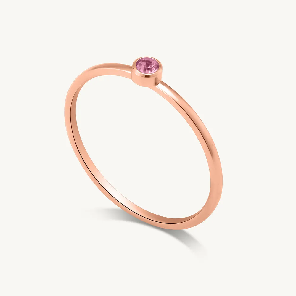 Cute Birthstone Ring | 18k Rose Gold Plated