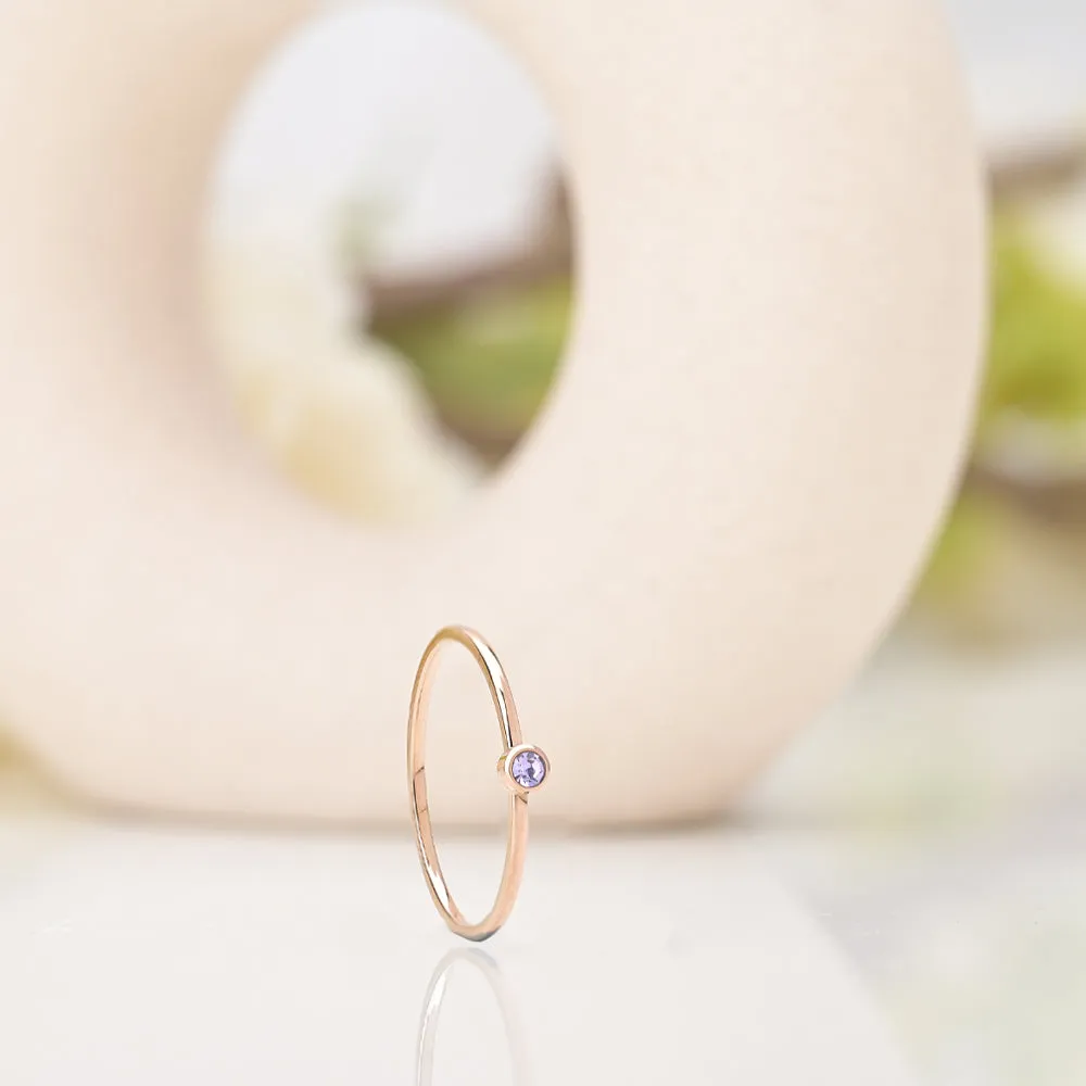 Cute Birthstone Ring | 18k Rose Gold Plated