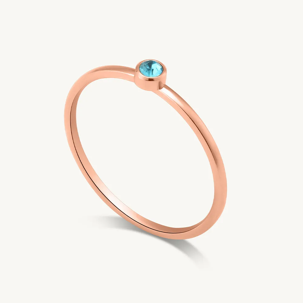 Cute Birthstone Ring | 18k Rose Gold Plated