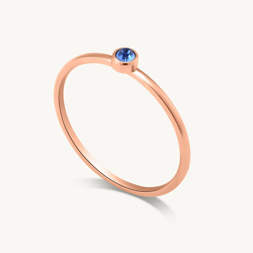 Cute Birthstone Ring | 18k Rose Gold Plated