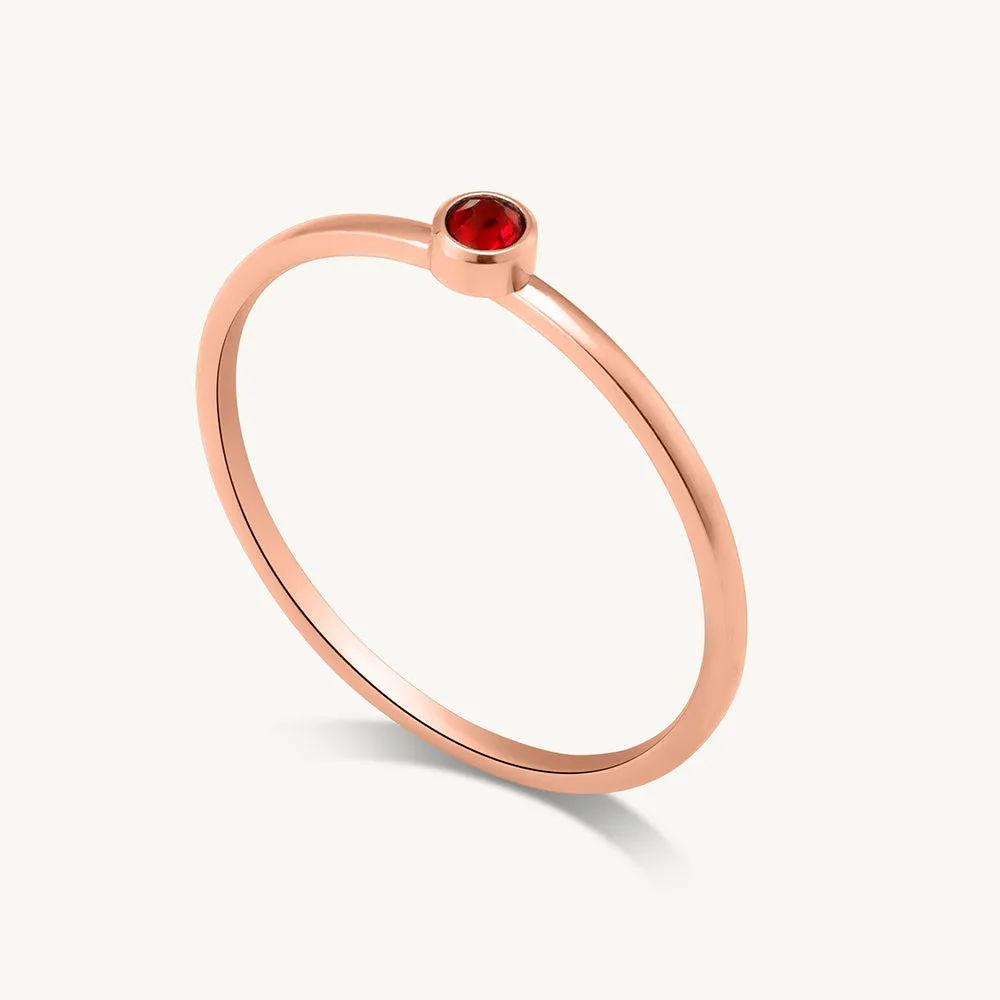 Cute Birthstone Ring | 18k Rose Gold Plated