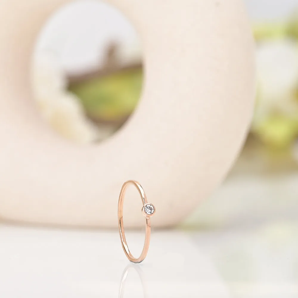 Cute Birthstone Ring | 18k Rose Gold Plated