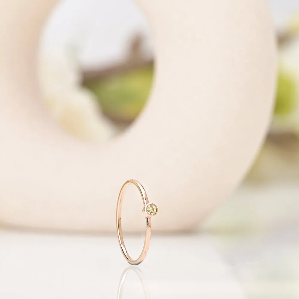 Cute Birthstone Ring | 18k Rose Gold Plated