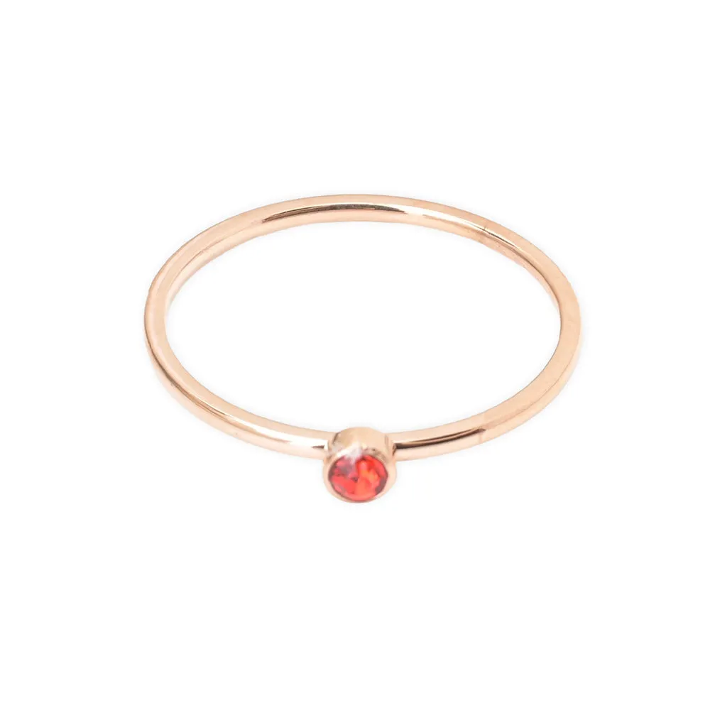 Cute Birthstone Ring | 18k Rose Gold Plated