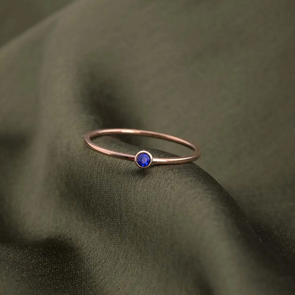 Cute Birthstone Ring | 18k Rose Gold Plated