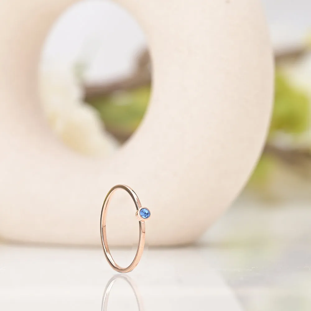 Cute Birthstone Ring | 18k Rose Gold Plated