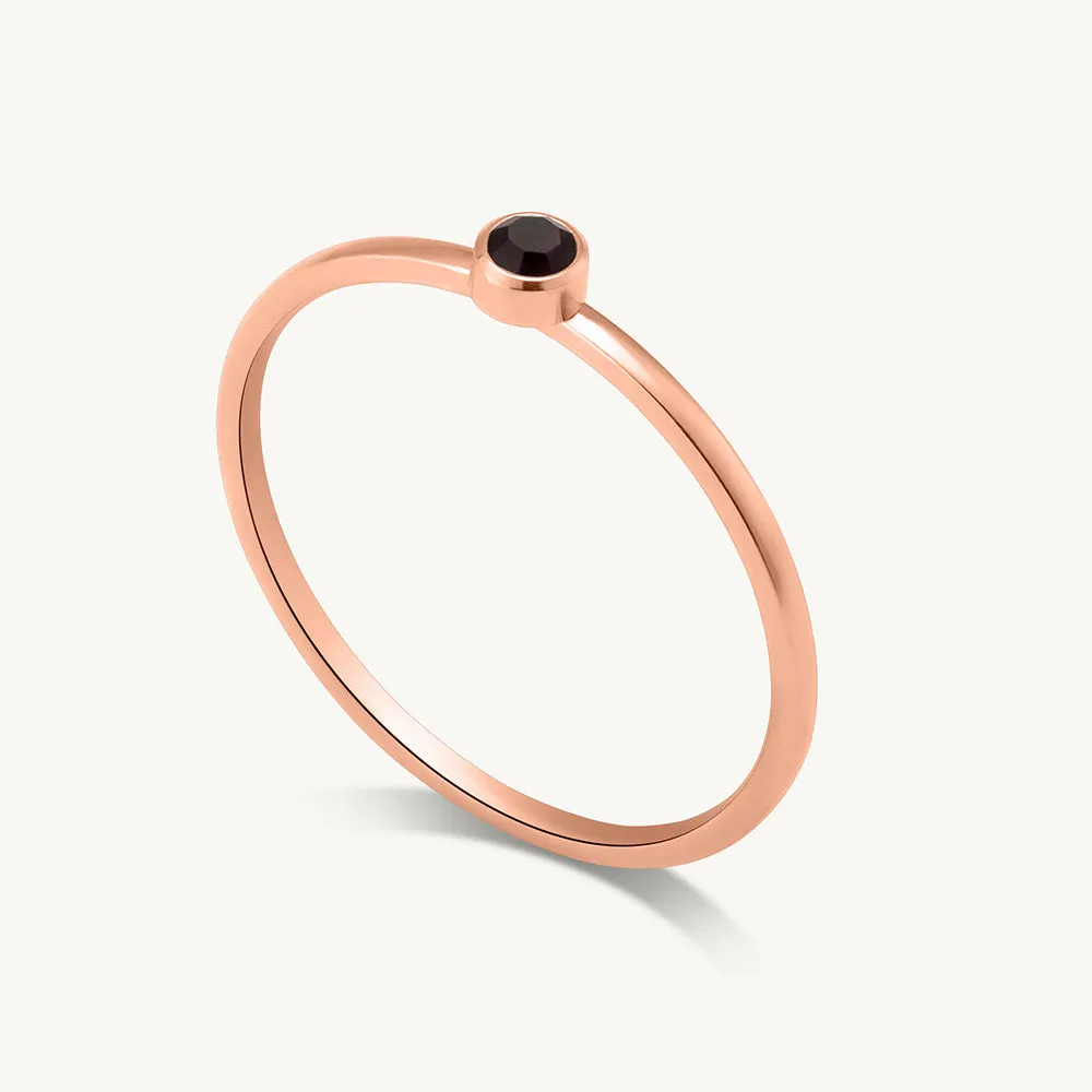 Cute Birthstone Ring | 18k Rose Gold Plated