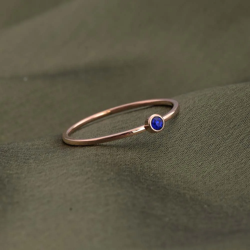 Cute Birthstone Ring | 18k Rose Gold Plated