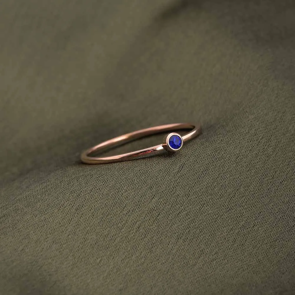 Cute Birthstone Ring | 18k Rose Gold Plated