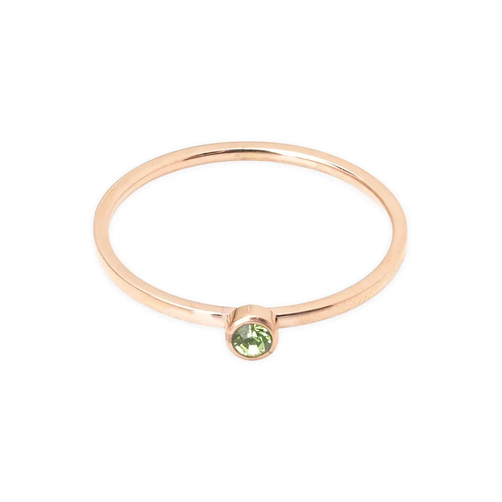 Cute Birthstone Ring | 18k Rose Gold Plated