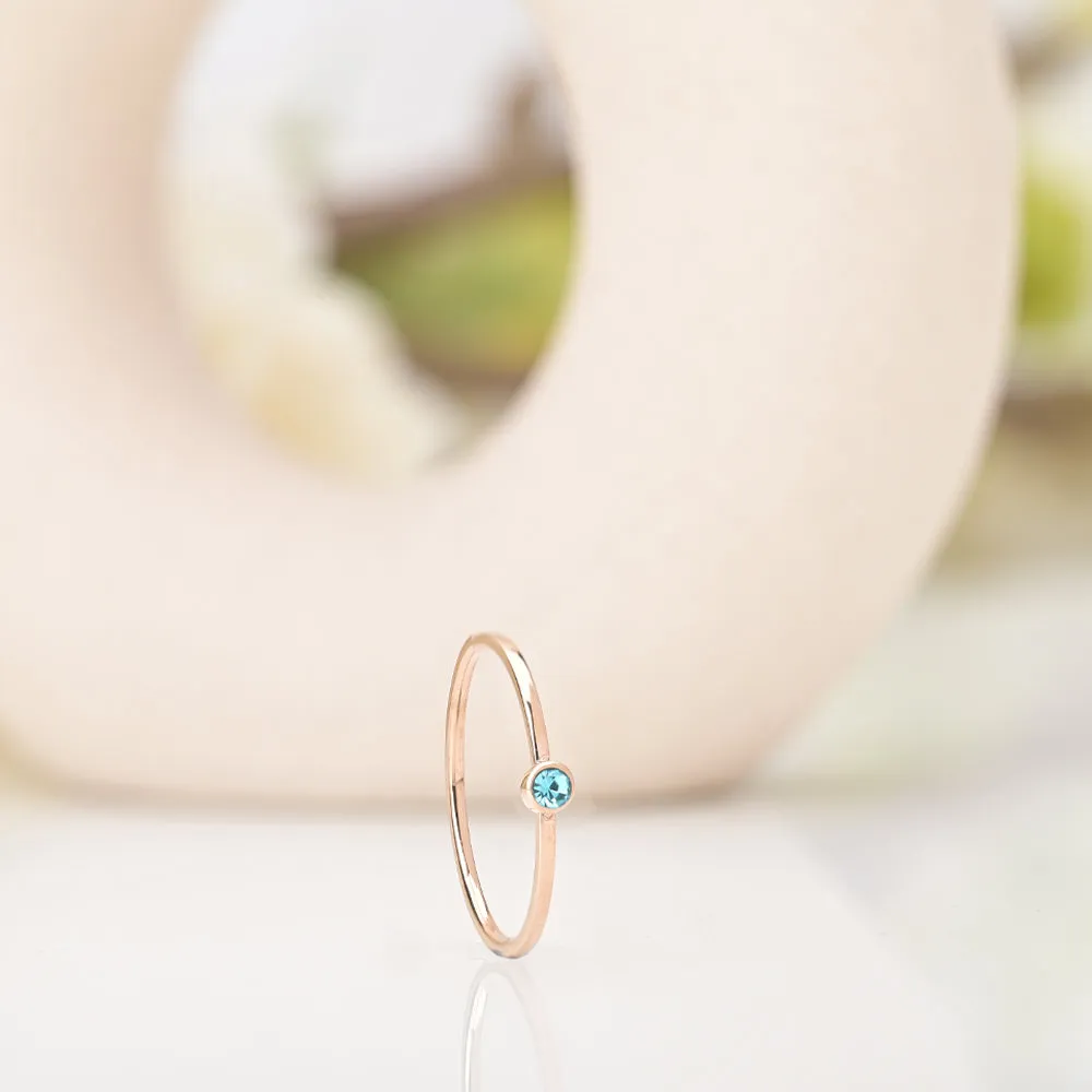 Cute Birthstone Ring | 18k Rose Gold Plated