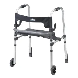 Drive Medical Clever Lite LS Walker Rollator with Seat and Brakes