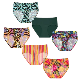 Endless Summer Bundle - Ladies Seamless Full Briefs 6 Pack Bundle