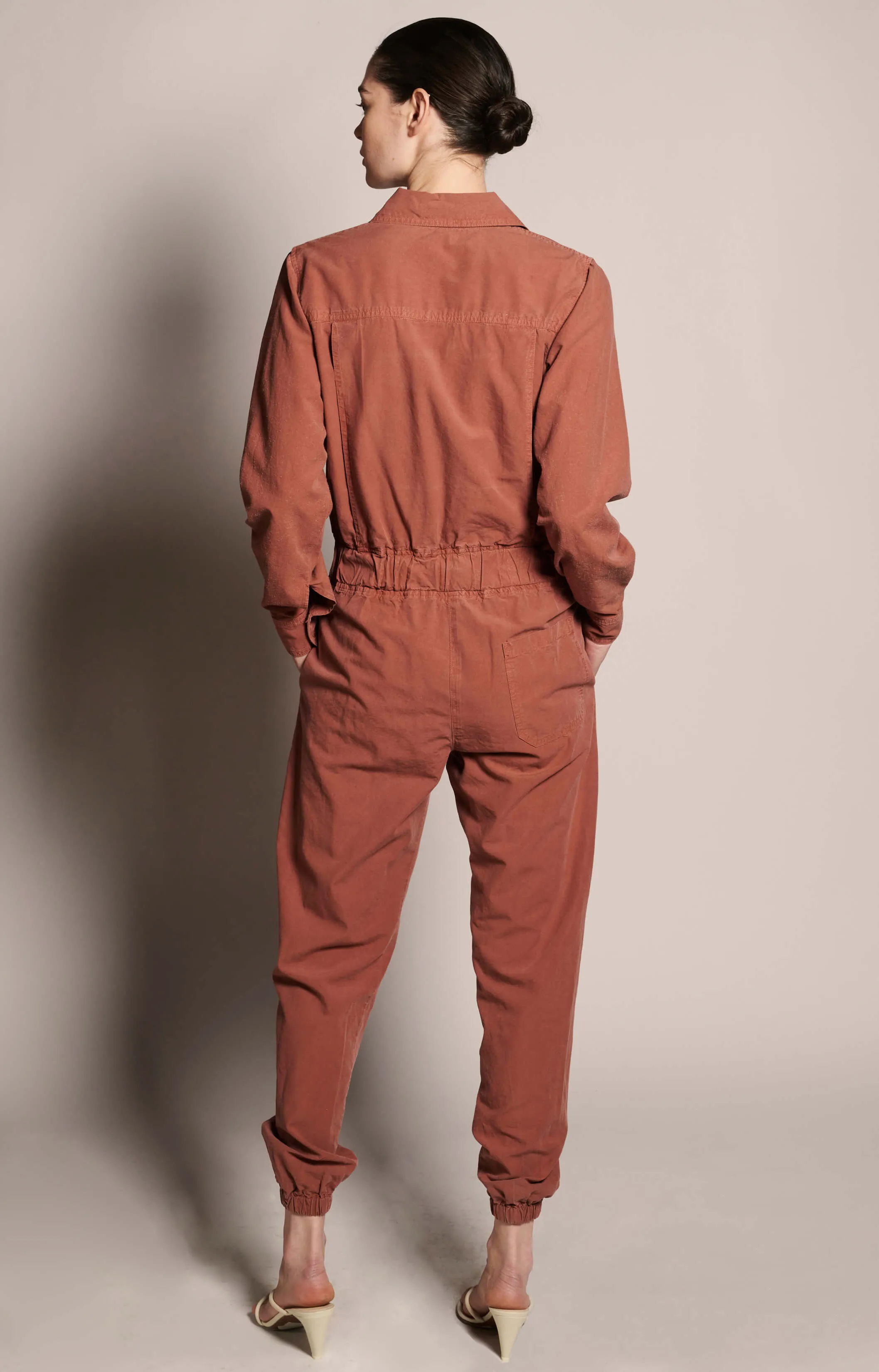 Fortuna Organic Cotton Twill Jumpsuit - Almond