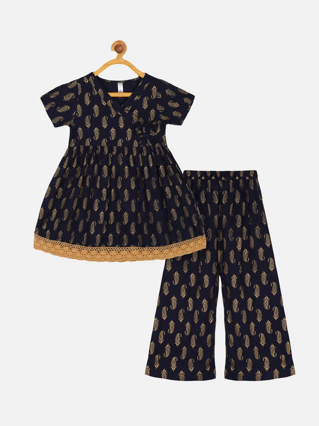 Girls Angrakha Kurti Co-ord set