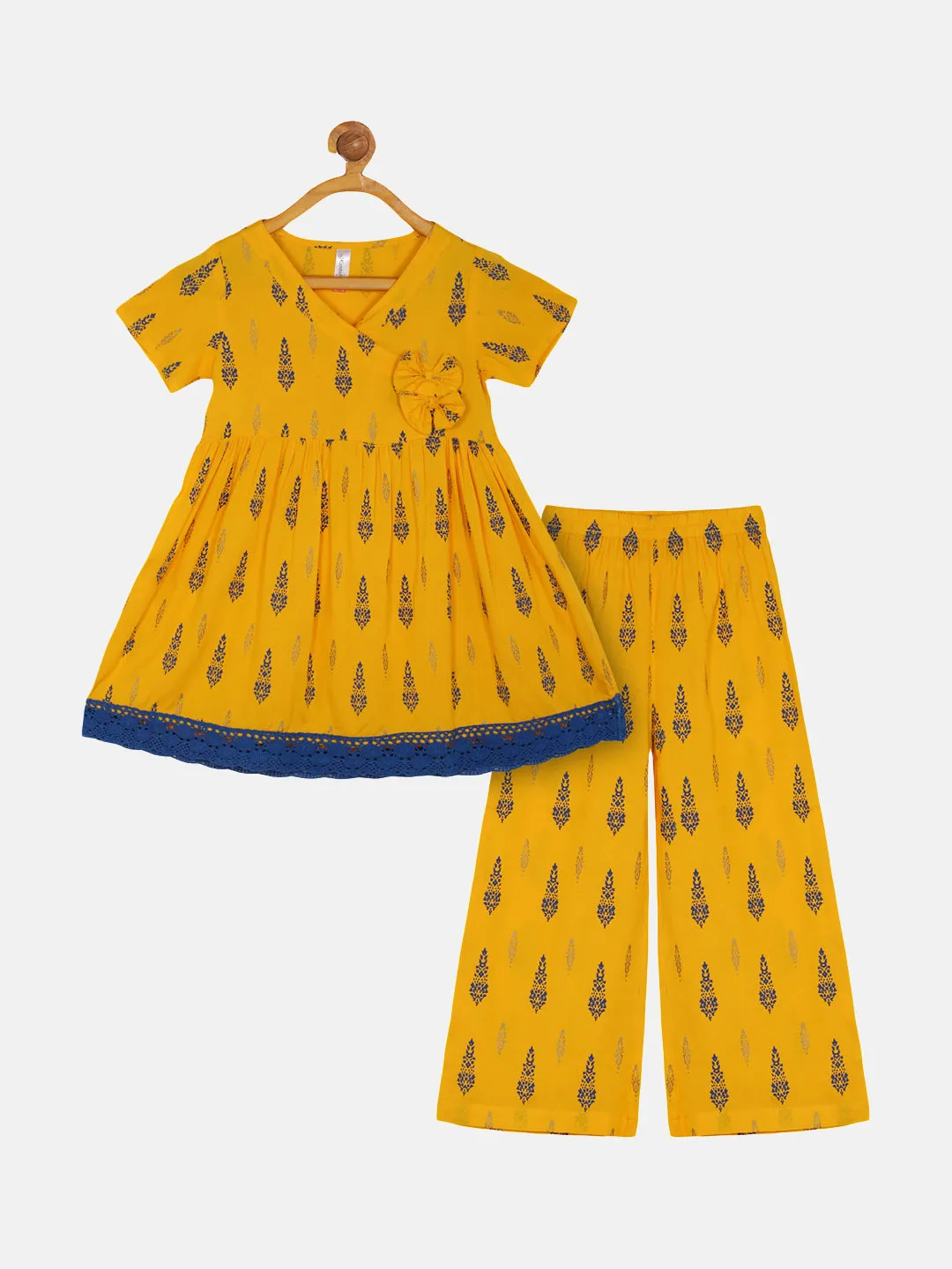 Girls Angrakha Kurti Co-ord set