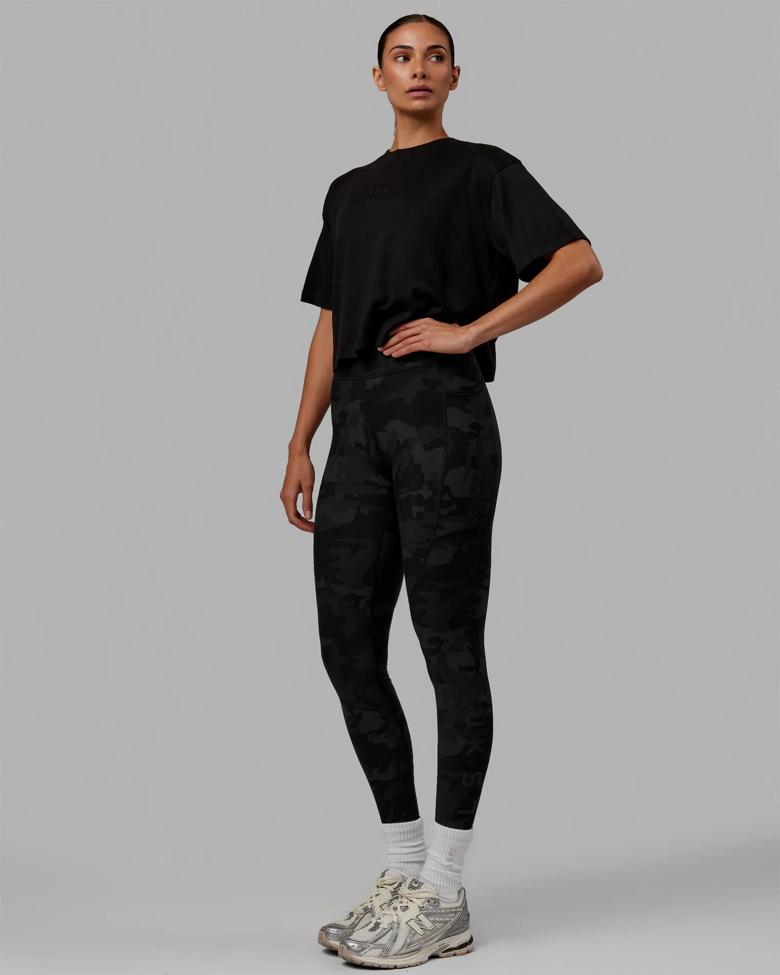 Go-To Modal Oversized Cropped Tee - Black-Black