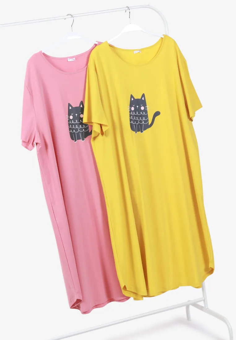 Greycat Cotton Jersey Sleep Dress - Yellow