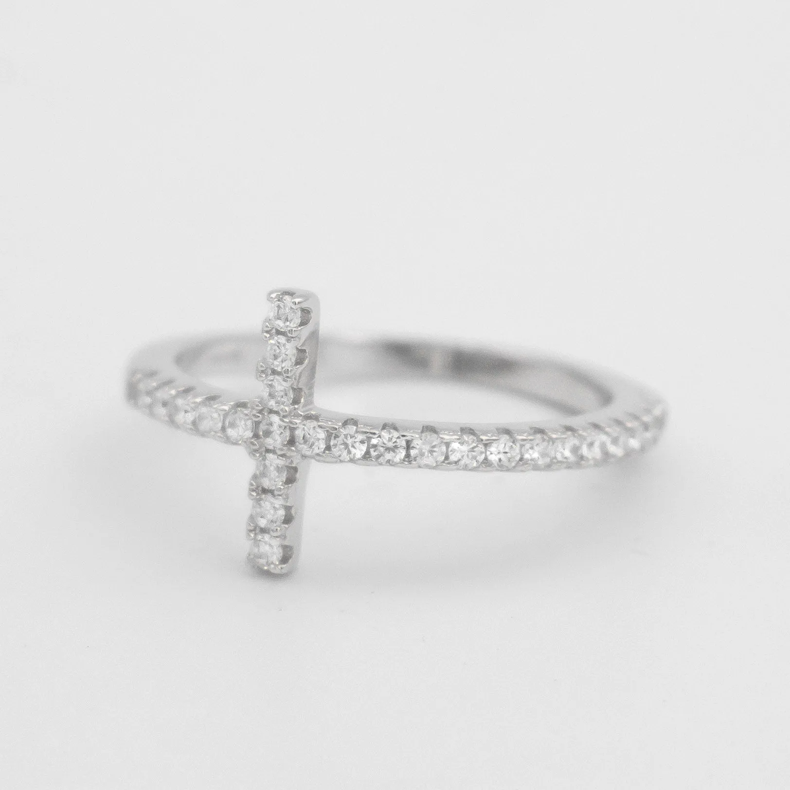 Horizontal Cross Ring | Sterling Silver