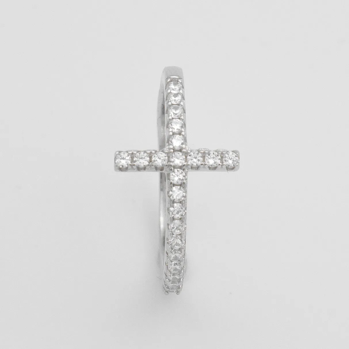 Horizontal Cross Ring | Sterling Silver