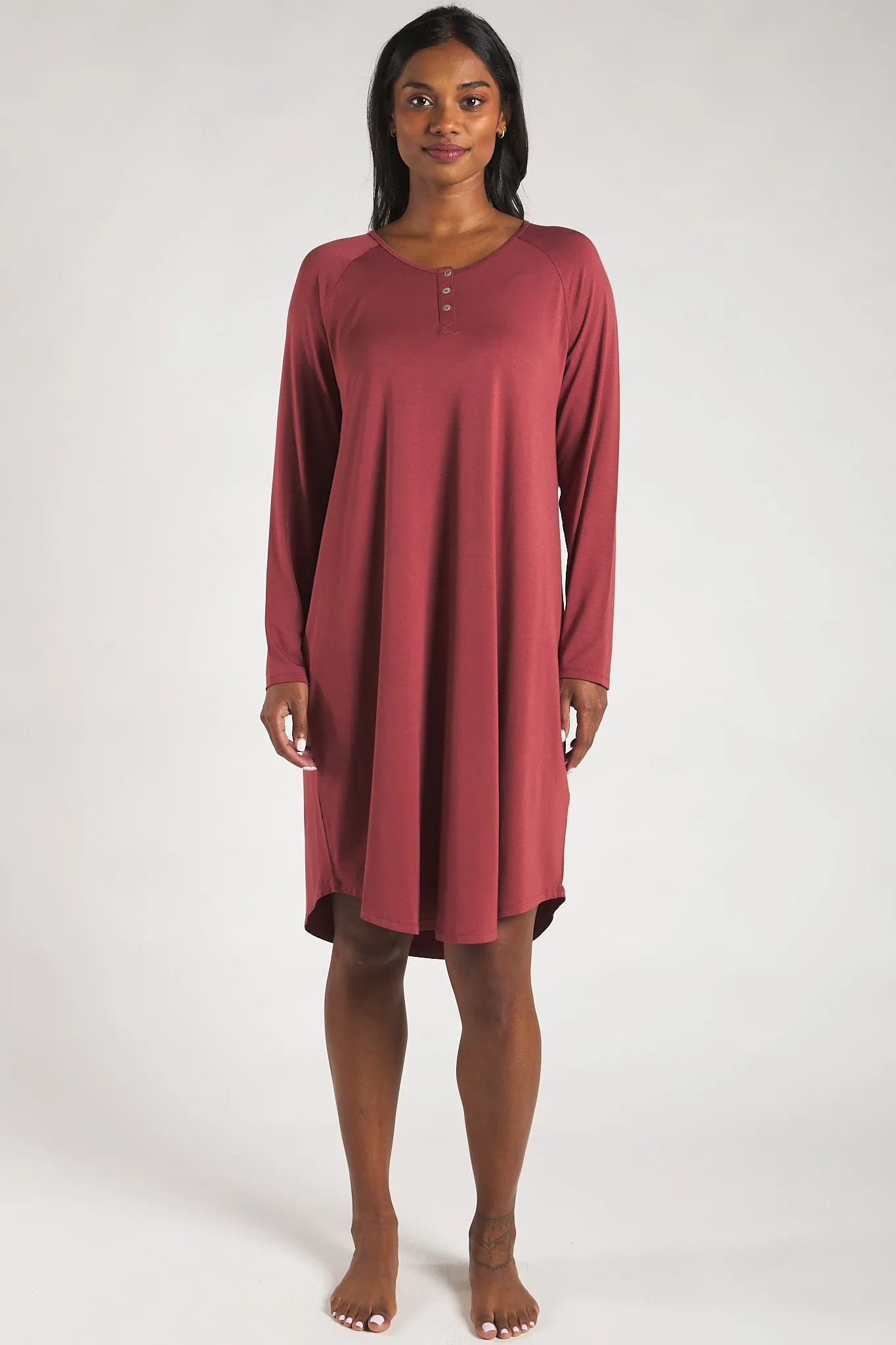 Hush Bamboo Sleep Dress - Rosewood