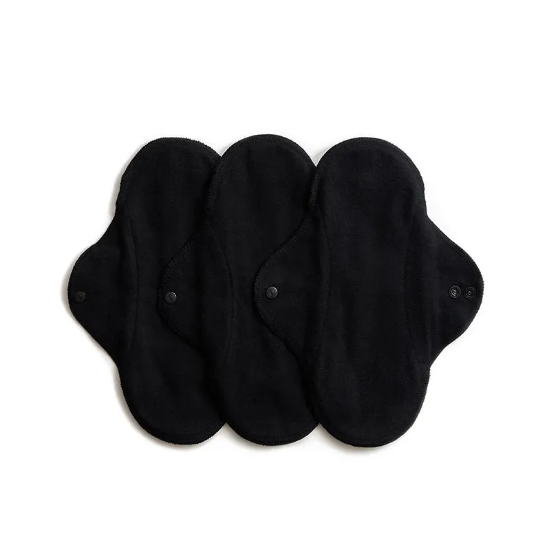 Imse Vimse Sanitary Pads Regular Black, set of 3, washable