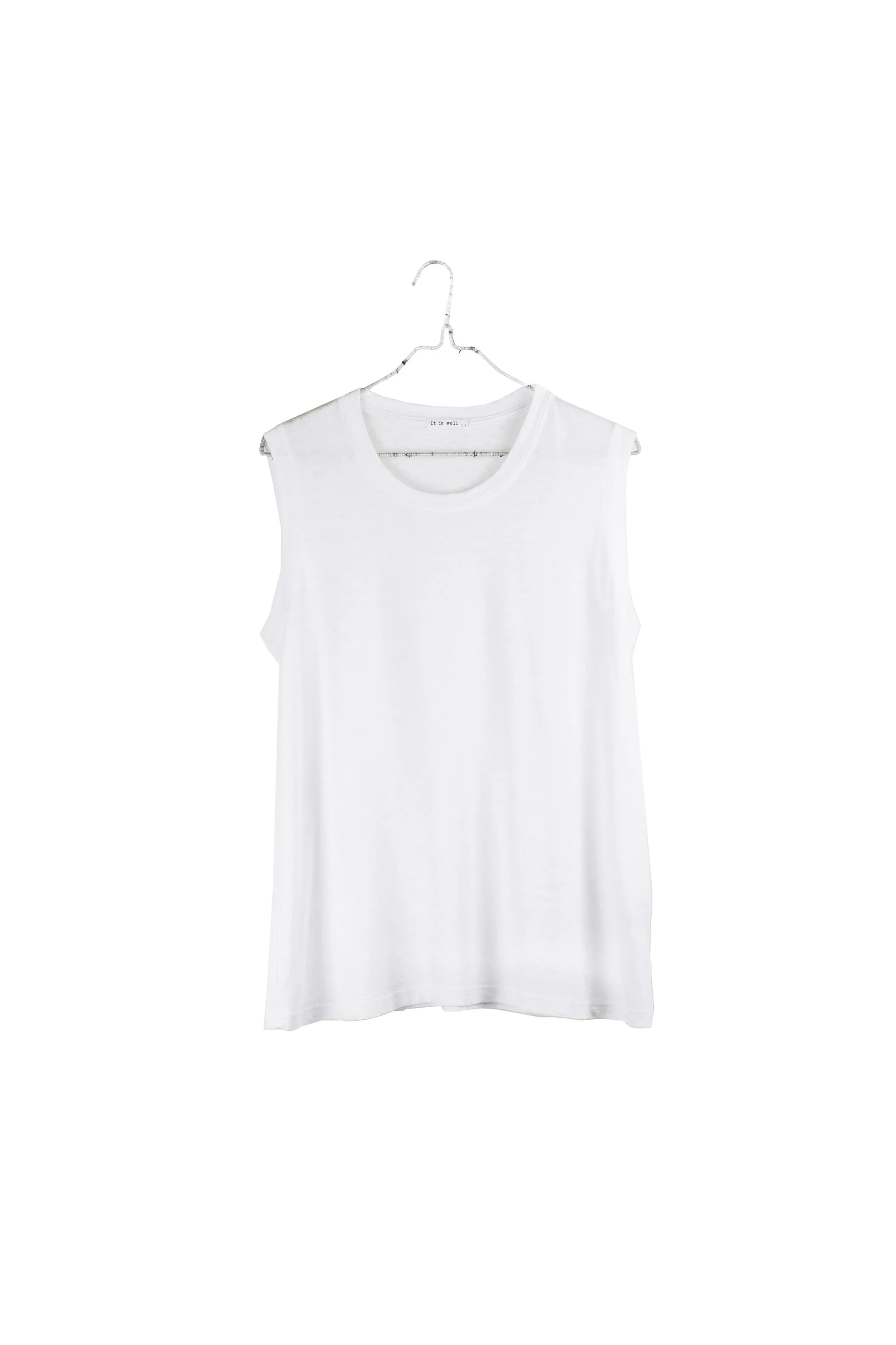 It Is Well Muscle Tee - White