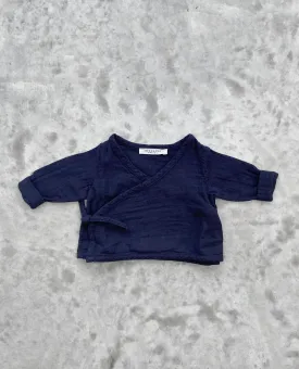 Jael Organic Cotton Baby Top In Navy