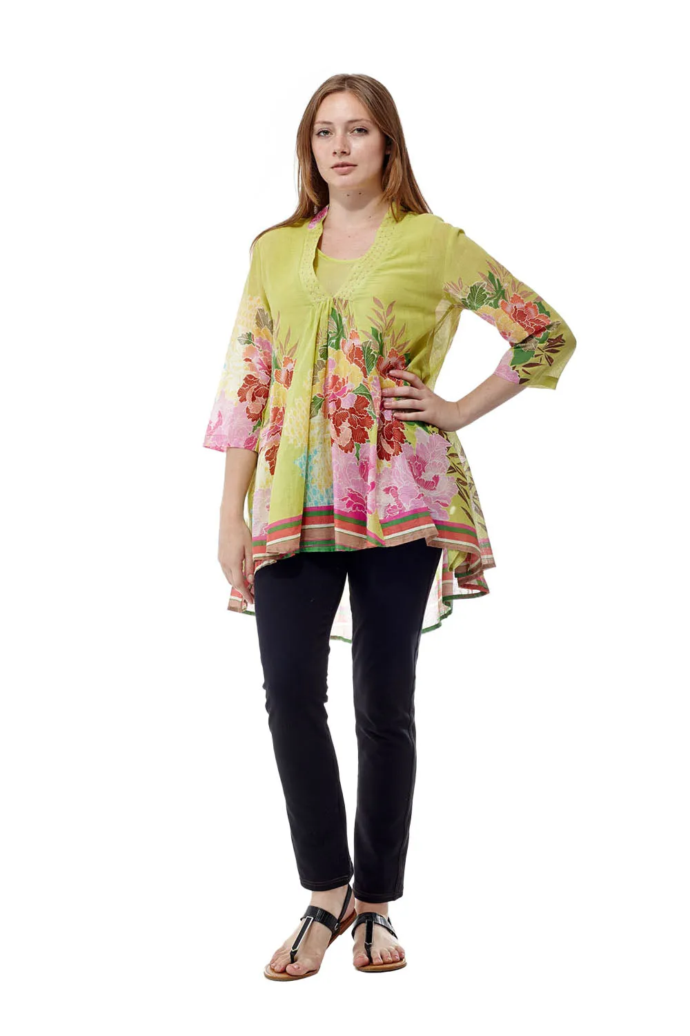 La Cera Hi-Lo Hibiscus Tunic