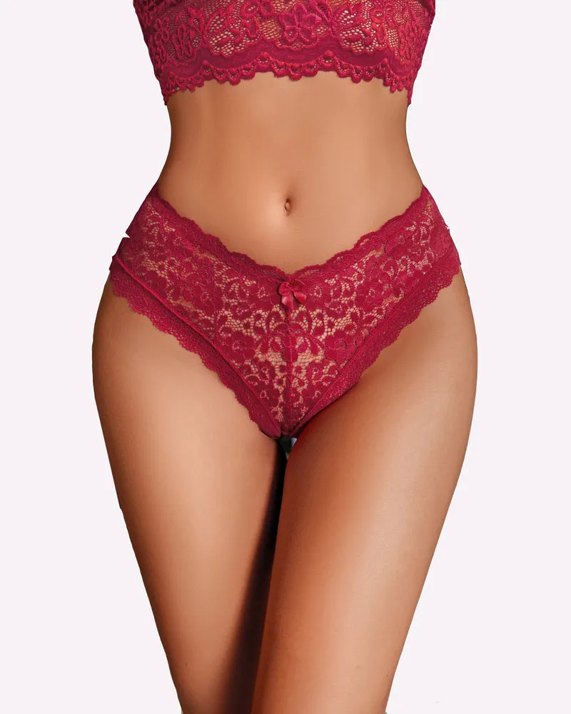 Lace Fairy Criss Cross Back Floral Panties