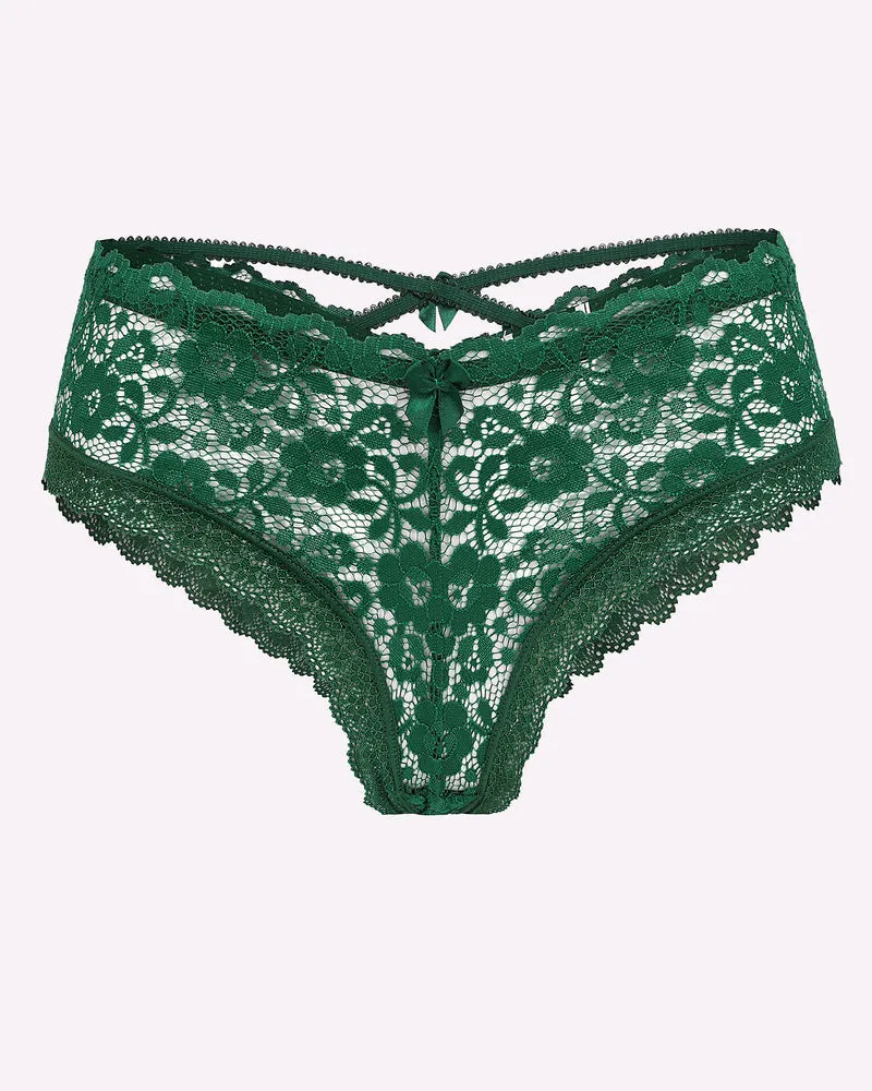 Lace Fairy Criss Cross Back Floral Panties