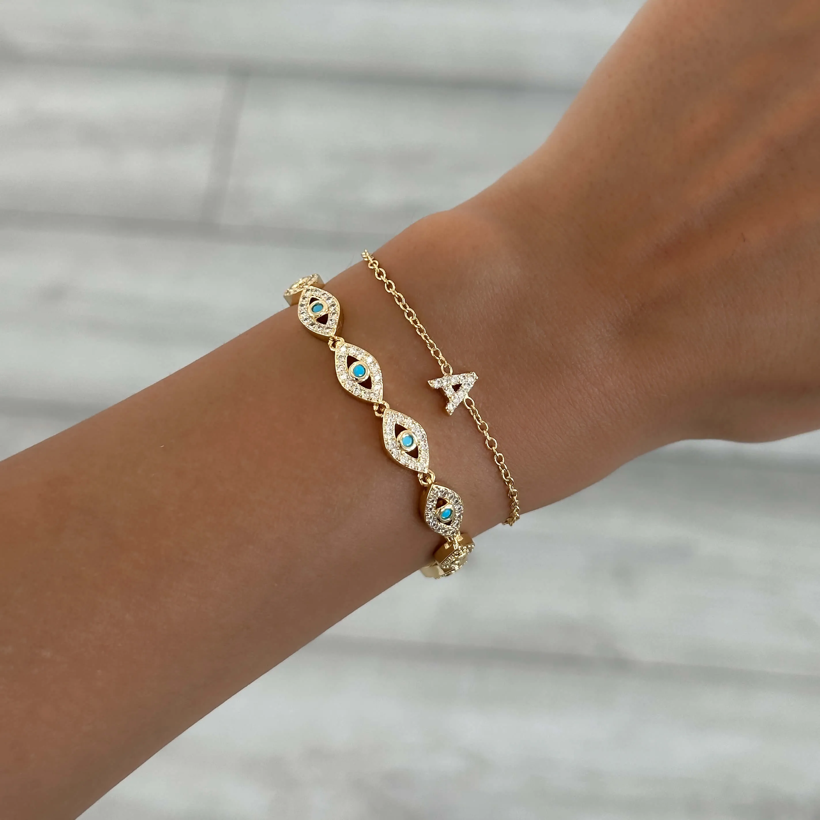 Lana ICY Initial Bracelet