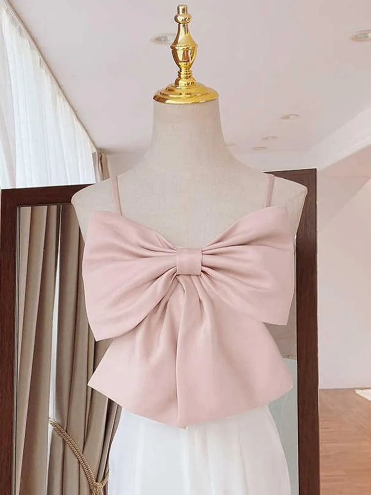 Linda Cute Bow Crop Top