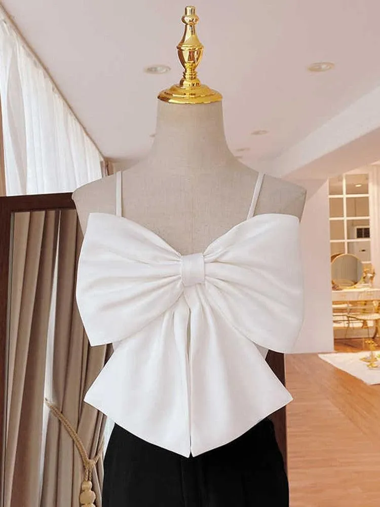 Linda Cute Bow Crop Top